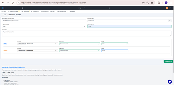 Vendor Settlement pop-up window.